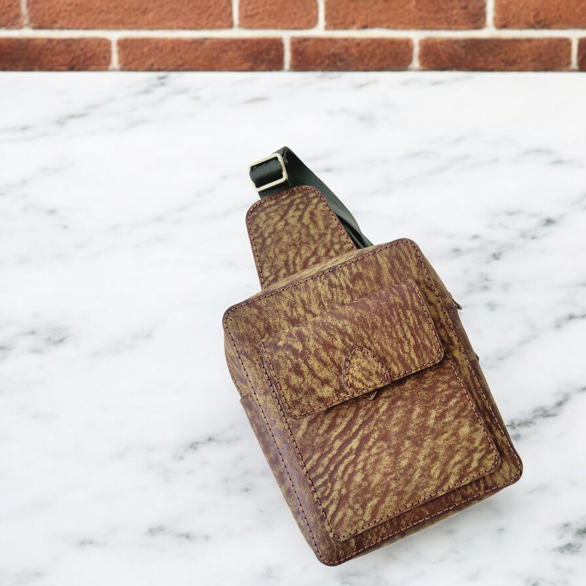 Camel Leather Sling Bag | Odyssey | C2